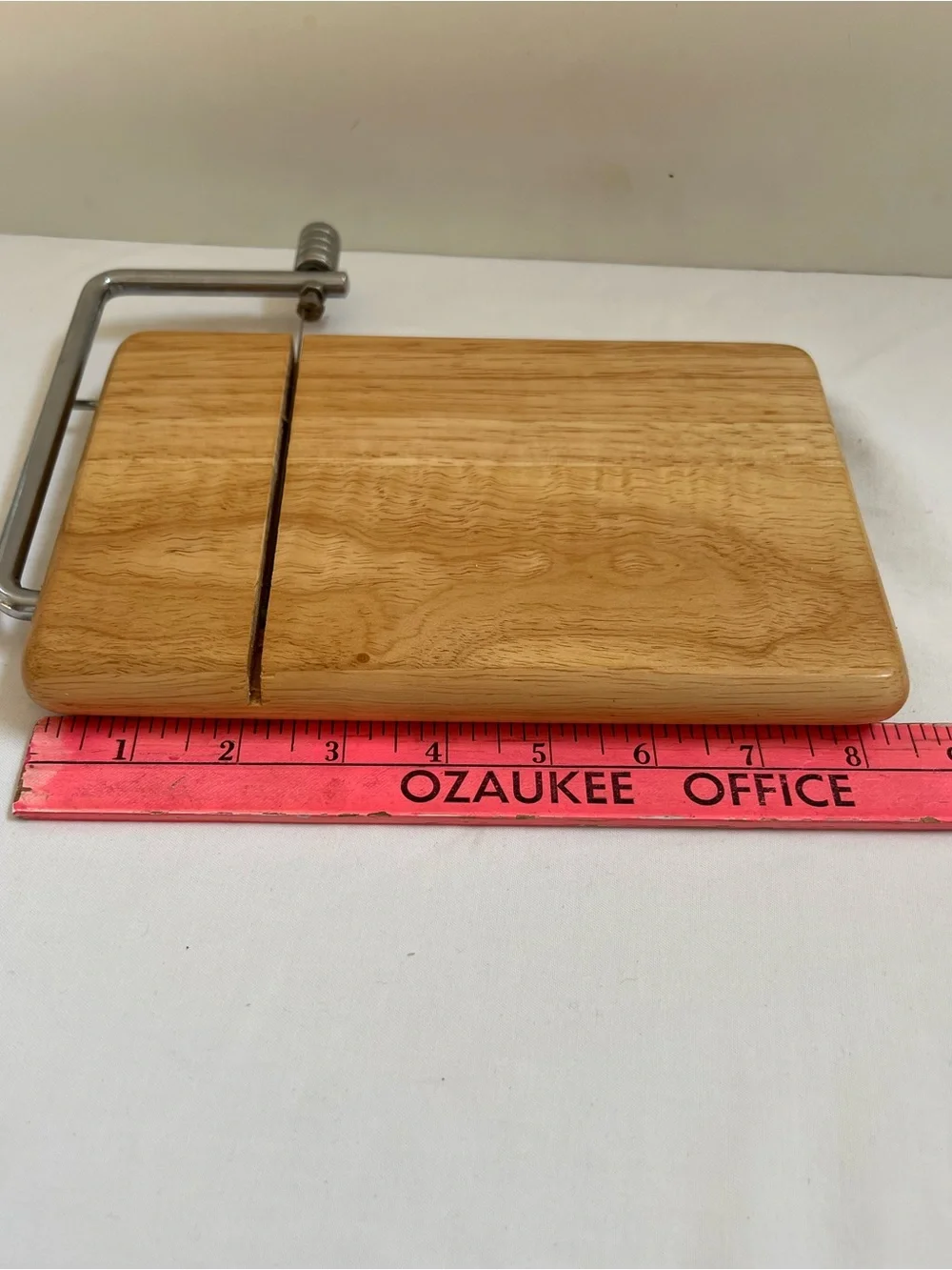 Natural Wood Cheese Food Slicer Wire Cutter Gourmet Board Slab 5 1/4